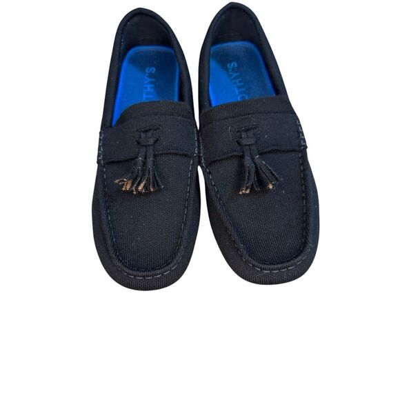 Rothy's The Driving Loafer Black Knit Merino Wool Mens US 12 Tassel Great Shoe